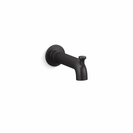 KOHLER Wall-Mount Bath Spout With Diverter in Matte Black 35923-BL